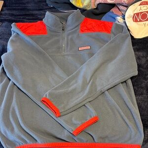 Vineyard Vines Blue and Red Fleece Pullover